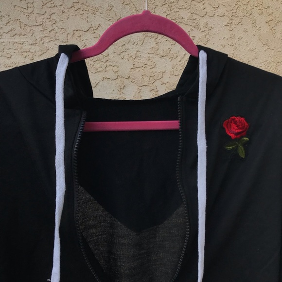 Black Jacket with Rose Patch - Picture 4 of 5